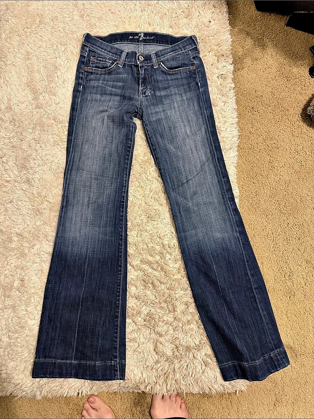 7 For All Mankind Dojo Flare Jeans Blue Waist 25